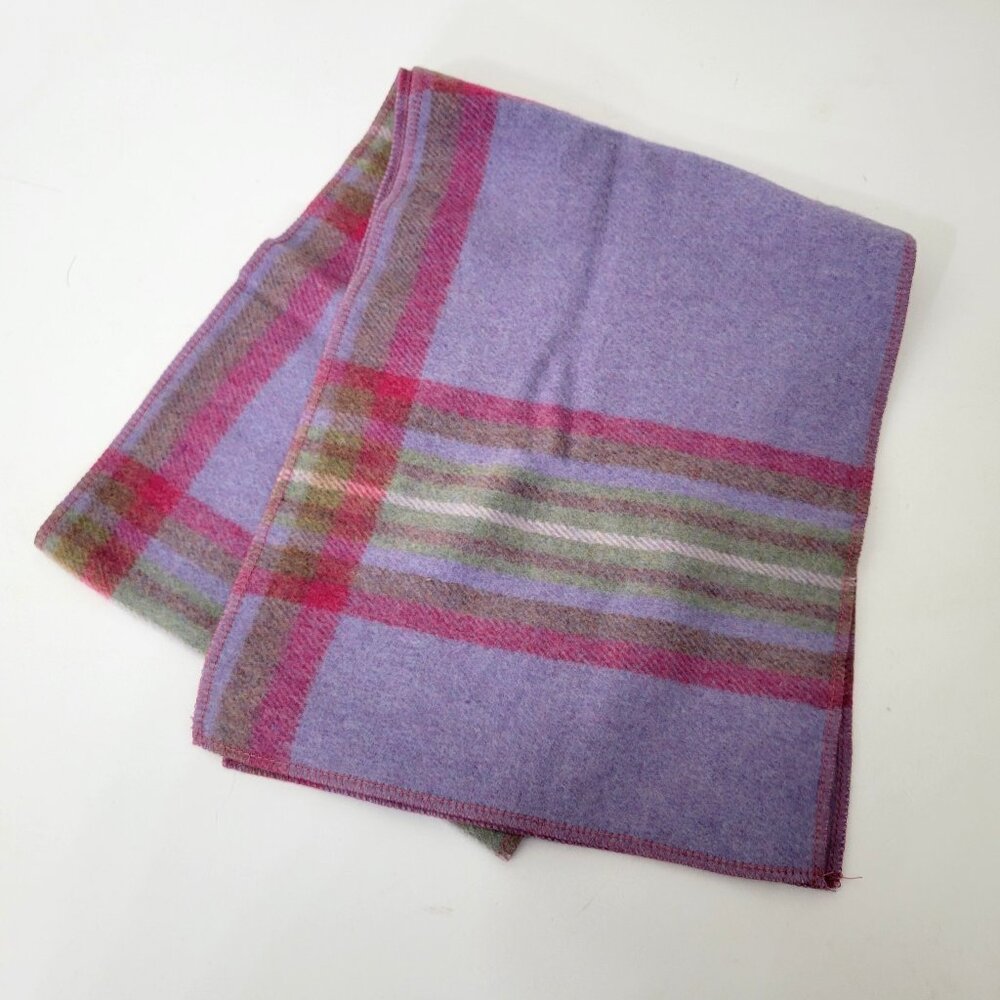 Irish Lambswool Purple Plaid Scarf